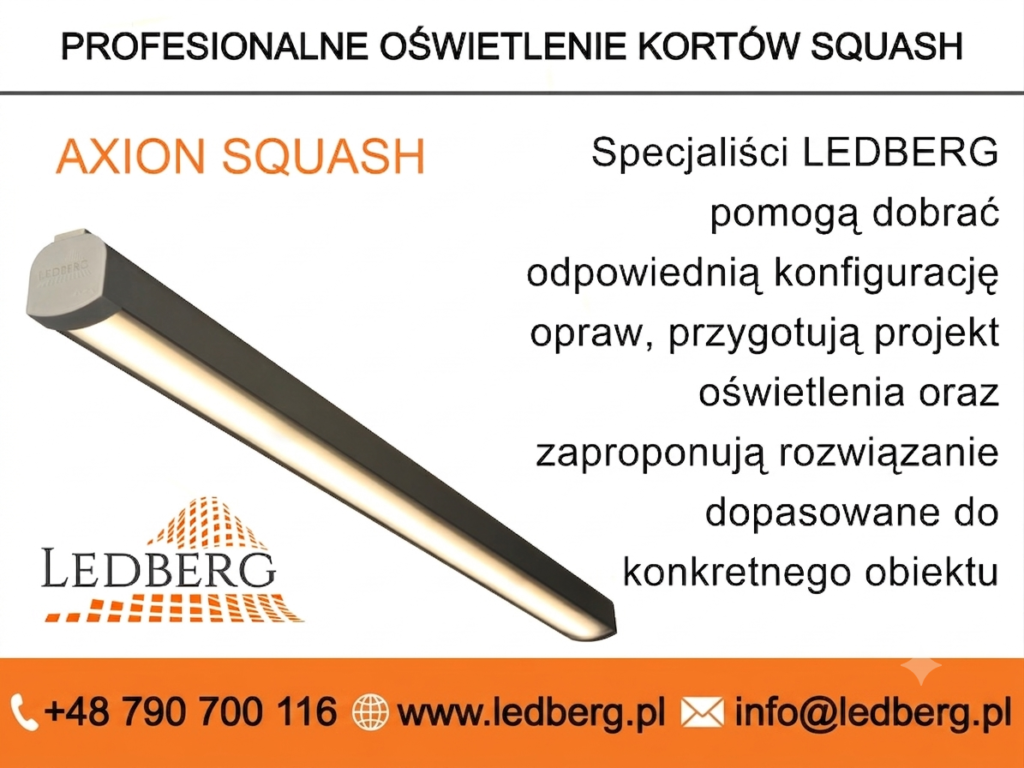 profesjonalne oświetlenie AXION SQUASH