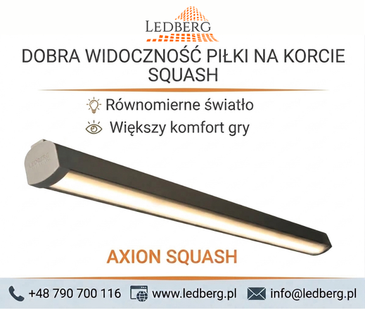 Dobra widoczność piłki SQUASH