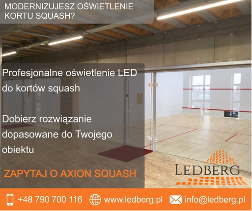 Modernizacja oświetlenia kortów SQUASH