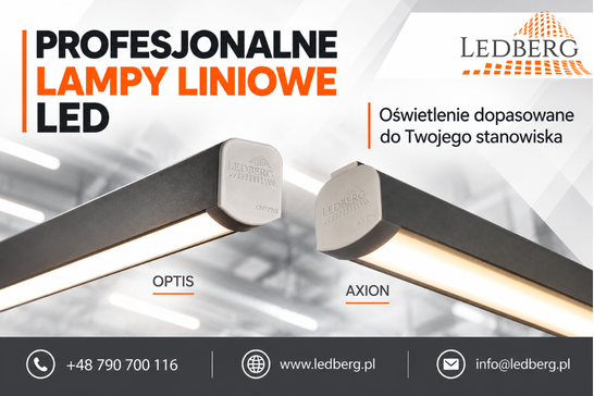 Modernizacja oświetlenia stanowisk pracy – projekt, dobór i produkcja opraw LED Profesjonalne lampy LED OPTIS AXION
