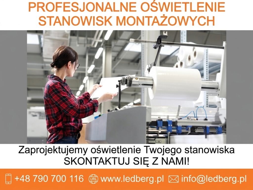 Profesjonalne oświetlenie stanowisk montażowych