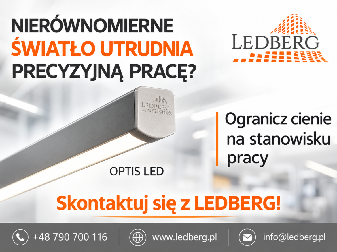 Oświetlenie stanowiska do prac precyzyjnych – jak zapewnić równomierne oświetlenie stanowiska pracy? Równomierne światło LED