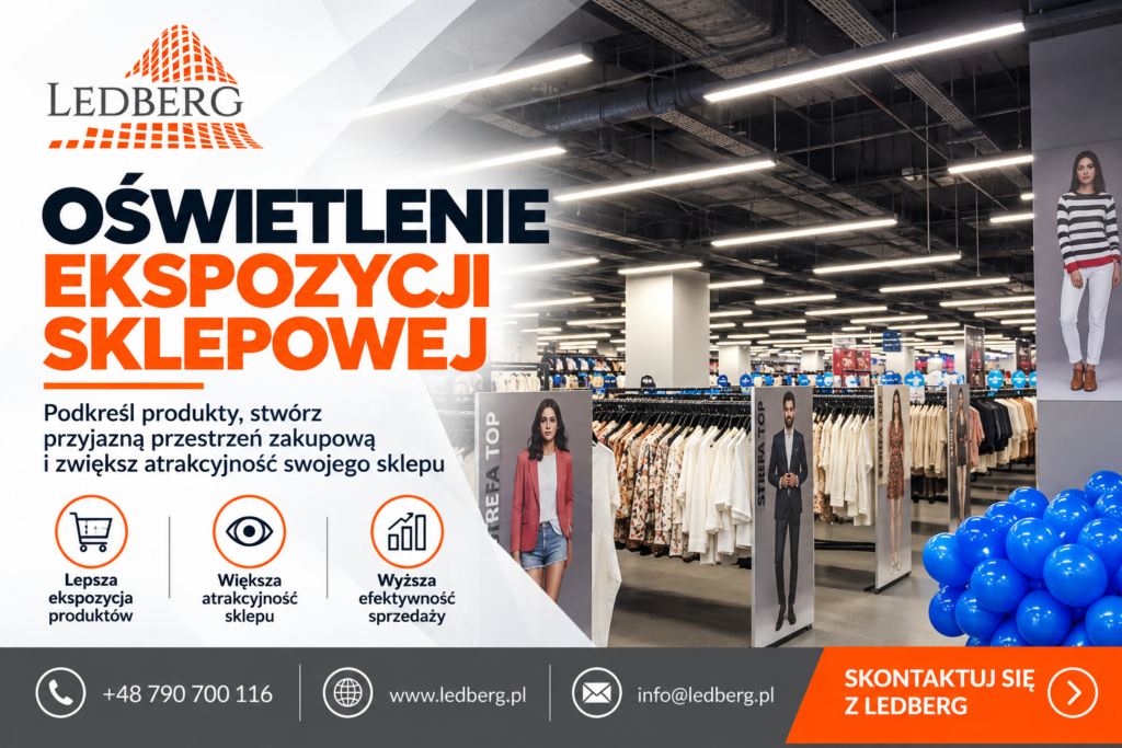 oświetlenie ekspozycji sklepowej