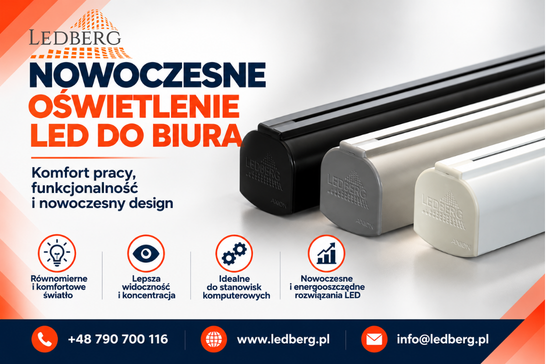 nowoczesne lampy LED do biura